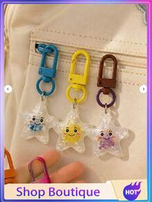 This Cute Cartoon Glow-In-The-Dark Starfish Keychain Is A Sweet Gift For Friends Or Loved Ones. Featuring A Glow-In-The-Dark Animal Pendant, It's An Ideal Birthday Gift, Holiday Decoration, And Also Perfect For Decorating Bags And Keys. - View 7