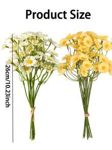 6件/12件/24件人造水仙花，仿真水仙花，適用於家居裝飾、母親節裝飾、婚禮裝飾、牆面裝飾、客廳裝飾、廚房裝飾、桌面人造花裝飾、婚禮中心裝飾、婚禮花卉裝飾 - 小雛菊 - 查看 4