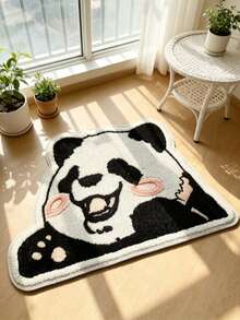 1pc Smiling Panda Shaped Floor Mat, Decorative Rug, Bedroom Decor, Floor Mat, Carpet, Home Decor, Living Room Rug, Small Living Room Rug, Bedroom Rug, Living Room Home Decor, Outdoor Rug, Washable Rug - Multicolor D - View 2
