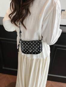Polka Dot Mini Small Bag For Women, New Style Exquisite Compact Fashionable Versatile Daily Crossbody Bag - Black - View 10