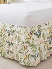 1 buah Sprei Tiga Lapis Motif Bunga, Burung, Ranting, dan Daun (1 buah), Menampilkan Desain Sederhana dan Klasik, Cocok untuk Pemakaian Sehari-hari. Terbuat dari Kain Poliester yang Nyaman dan Bernapas, Cocok untuk Semua Musim dan Sangat Sesuai - MultiWarna - View 8
