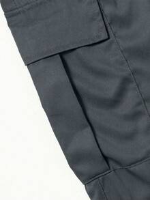 Spring/Autumn Plus Size Multi-Pocket Straight Leg Cargo Pants, Men's Loose Outdoor Commute Sports Long Pants - Grey - View 6
