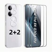 4pcs (2+2), Compatible With Xiaomi POCO M7/M7 Pro/M7 Ultra/F7/F7 Pro/F7Ultra/X6/X6 Pro/X7/F8 Pro/F8 Ultra/X8 Pro/X8 Pro Max Includes 2pcs High-Definition Transparent Screen Protectors + 2pcs Transparent Tempered Glass Lens Protectors, Screen Protector, Lens Protector, Device Protection, Fashion Design, Perfect Fit, Durable Glass, High-Quality Protective Film, Phone Screen Protector, Tempered Glass Protective Film, Phone Accessories User, Phone Care Kit, Thin Design, Smartphone Protective Film, Scratch-Resistant, Anti-Drop, Bubble-Free Tight Fit, Easy Installation - Clear - View 2