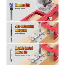 2 In 1 Hinge Drilling Fixture Combination Durable Door Frame Stable Locator Woodworking Installation Screws DIY Auxiliary Tools - Red - View 8
