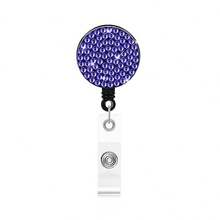 1pc Colorful Rhinestone Retractable ID Badge Reel, Adjustable Length, Hard Shell ID Card Holder Keychain Suitable For Metro Card, ID Card, Work Badge, Student ID, Exhibition Badge, Event Pass - Clay With Diamonds - View 32