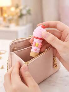 1pc Ice Cream Shape + Bow Cute Design, 5ml (Approx. 0.17oz) Mini Fine Mist Travel Spray Bottle, High-Aesthetic Girly Style Portable Sprayer. Press-Type Fine And Soft Mist, Leak-Proof And Spill-Proof, Material And Durable. Suitable For Decanting Toner, Lotion, Perfume, And Other Liquids - Multiple Styles - View 4