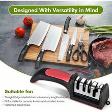 Professional Multi-Function Tungsten Steel Ceramic Sharpening Stone, Suitable For Coarse And Fine Grinding Of Kitchen Knives. Tool Maintenance Tool For Home Kitchen, Perfect Gift Choice - Multicolor - View 2