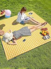 1pc Large Thickened Sandproof Waterproof Picnic Blanket, Outdoor Waterproof Foldable Picnic Mat, Portable Family And Friends Picnic Mat - Multicolor 1 - View 1