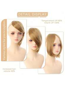Fringe Clip-In Hair Extension Piece, Clip-In Hair Extension, Heat-Resistant Synthetic Fiber Fake Bangs Hair Piece/Bangs Pad - Multicolor - View 5