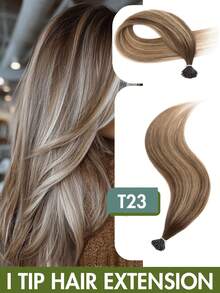 Luxury Pre-Bonded I-Tip Human Hair Extensions, Micro Ring Technology, 12"-24" Length, Natural Black Elegant Straight Hair, Suitable For All Hair Types And Skin Tones, Easy To Apply, Damage-Free Real Hair Extensions - Multicolor - View 48