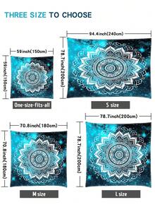 1pc New Outdoor Waterproof Sand-Proof Lightweight Fashionable Fresh Navy Blue Bohemian Beach Digital Print Pattern, Suitable For Camping, Outdoor Picnic Mat, Beach Towel - A - View 4
