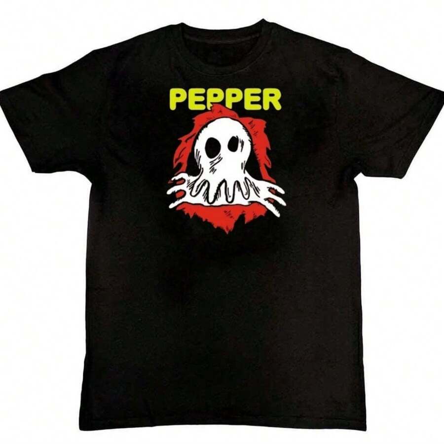 Pepper Band Graphic Print Mens Unisex T-Shirt - 黑色 - 查看 1