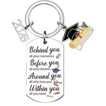 1 Peça Chaveiro de Formatura 2026 com Placa de Identificação Gravada Inspiradora, Pingente de Capelo e Diploma, Acessório para Mochila de Estudante, Presente de Volta às Aulas e Halloween - Multicolorido - Visão 4