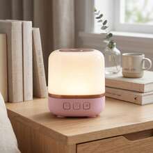 Touch Dimmable Ambient Desk Lamp, USB Rechargeable Wireless Portable Bedroom Bedside LED Night Light - Pink - Dimmable LED Night Light for Bedside Sleep - View 8