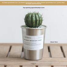 3‑Piece Rust‑Proof Metal Flower Pots, Industrial Minimalist Artistic Style, Silver Metallic Finish, Suitable For Cacti And Succulents, Indoor Desktop Ornaments, Home And Outdoor Garden Decorations - Instagram-worthy Bonsai Flower Pots - View 3