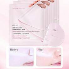 KOEC Rose PDRN Pink Collagen Jelly Mask 4pcs - Korean Moisturizing Skincare, Deep Hydrating Mask - Pink - View 8