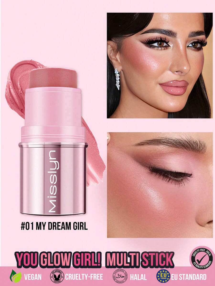 Misslyn 1支 You Glow Girl! 多功能彩妝棒，奶油質地多用途化妝棒，高顯色易暈染配方，輕盈無縫妝感，臉部與腮紅色，適合日常穿搭、派對與Y2K風格，生日、情人節與新年禮物