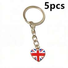 5pcs Enamel National Flags Of Countries Heart Charms Pendant With 25mm Keyring Keychians DIY Jewelry Making Accessories - National Flag - View 9
