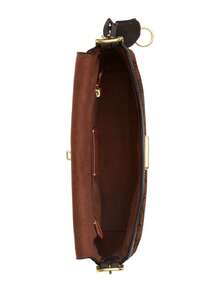 Coach Etta 25 Monogram Hobo Flap Bag Women's Shoulder Bag Crossbody Bag With Adjustable Strap - Dark Brown - View 3