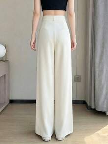 High-End Flowing Straight Leg Casual Maxi Pants For Women Spring - Apricot - View 6