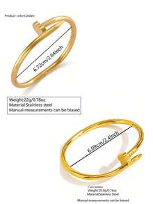 2 PIEZAS Pulseras de acero inoxidable con diseño de trébol de cuatro hojas y corazón, estilo elegante y de moda para mujer, adecuadas para uso diario, ir al trabajo o viajes de vacaciones - Amarillo Oro - Ver 2