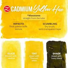 ZenART Oil Paint - Cadmium Yellow Hue 2x 50ml Professional Artist Oil Paint Tubes Rich Pigment, Smooth Texture, Fine Art, Portraits, Landscapes - T - View 2