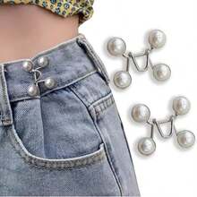 2/4/6/8Sets Nail-Free Metal Jeans Button Snaps Detachable Pants Clips Buttons Pins DIY Waist Tightener Clothing Buckles Sewing Tools - Multicolor - View 27