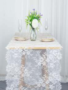 Taplak Meja Bergaya Bohemian dengan Hiasan Renda dan Lubang-lubang, Cocok untuk Dekorasi Rumah Dalam dan Luar Ruangan, Pesta Pernikahan, Acara Bridal Shower, dan Dekorasi Liburan. - Berbagai gaya - View 10