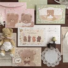 Bear Gold Foil Letter Set | Comes With Envelopes, Perfect For Gifts, Cute And Premium Student Birthday Gift Confession Envelope, High-Quality Letter + Envelope Set - one-size - View 2