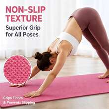 8mm Thick EVA Yoga Mat, Non-Slip Double Sided Exercise Mat, Comfortable Fitness Mat For Home Yoga, Pilates, Workout - 粉色 - 查看 6