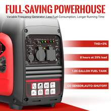 3600W Ultra Quiet Portable Inverter Generator, Lightweight With CO Sensor & EPA Certified, Home Emergency Backup Power For RV Camping Yard Blizzard Hurricane, Power CPAP Laptop Fan Solar Lights Father Day Gift - 3600W - View 4