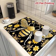 1/10pcs Ultra-Absorbent Polyester Kitchen Mat, Anti-Slip Quick Dry Dish & Coffee Pad, Heat Resistant Countertop Protector For Dishes Appliances, Easy To Clean And Washable Drainage Mat, Suitable For Kitchen Coffee Bars/Water Bars/Worktops - Ginger - View 13