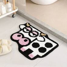 1pc Soft Fluffy Cow Shaped Rug, Pink Bedroom Decor, Small Rug, Carpet, Home Decor, Living Room Rug, Living Room Small Rug, Bedroom Rug, Living Room Home Decor, Outdoor Rug, Washable Rug - Multicolor 3 - View 5