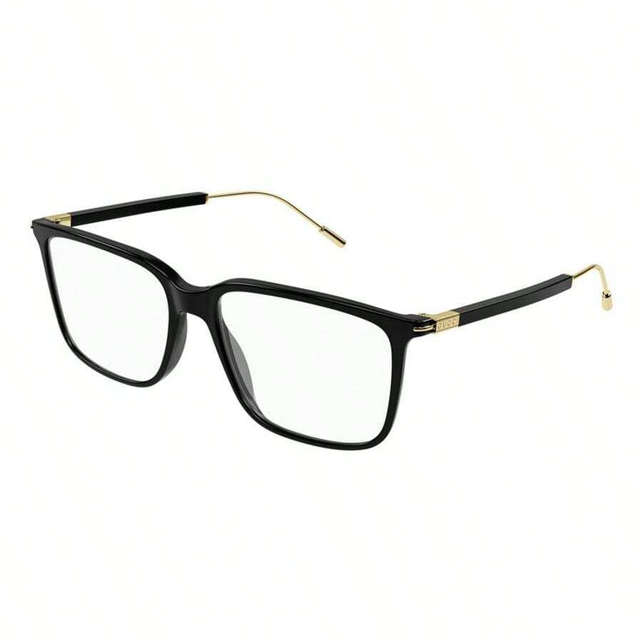 Gucci Eyeglasses Square Full Rim, Black/Gold Frame And Clear Demo Lenses Lens Gg1273O001 - 56-16-145 - View 1