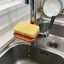 1/2 Pack Sponge Cloth, Dishcloth, Dish Drying Rack, Faucet Storage Rack, Kitchen Scouring Pad Storage Rack, Sink Sponge Drying Rack, Suction Cup Hanging Rack, Sponge Holder, Storage Rack - Multicolor - View 6