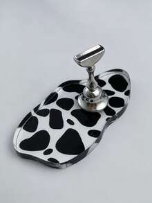 1pc Ins Style Cow Print Nail Display Holder, Asymmetrical Acrylic Press-On Nail Display Stand, Nail Art Photography Accessory Tool - Multicolor - View 10