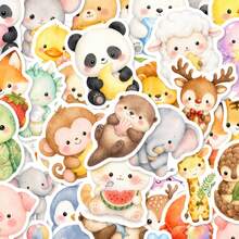 50pcs Cute Mini Animal Stickers, Cat & Dog Patterns, Suitable For Journals, Walls, Phone Decoration, DIY, Back To School School Supplies - A - View 6