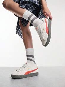 Puma PALERMO Teen Sneakers Modern Anti-Slip Lace-Up Office School Daily Red 396577-03 - For All Time Red/White - View 1