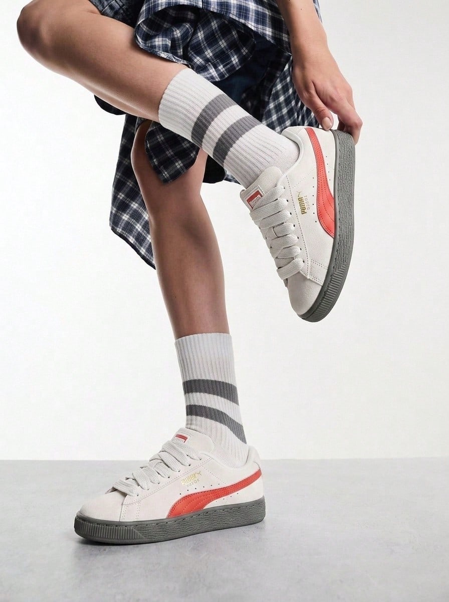 Puma PALERMO Teen Sneakers Modern Anti-Slip Lace-Up Office School Daily Red 396577-03 - For All Time Red/White - View 1