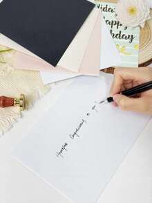 25pcs - Minimalist Pearl White A7 Envelopes With Stickers. These Minimalist Pearl White Envelopes Are Perfect For Handwritten Birthday Wishes, Thank You Cards, Invitations, Weddings, New Year Greetings, Father's Day Handwritten Cards And Business Letters. - Pearl White - View 10