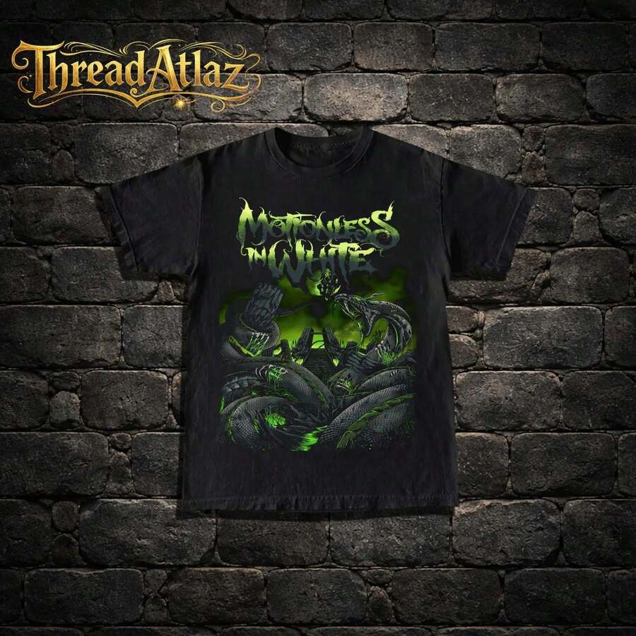Motionless In White T-Shirt - Metal Music Shirt - Disguise Album - Another Life - Motionless In White Merch - Unisex Rocker Clothing - Black - View 1