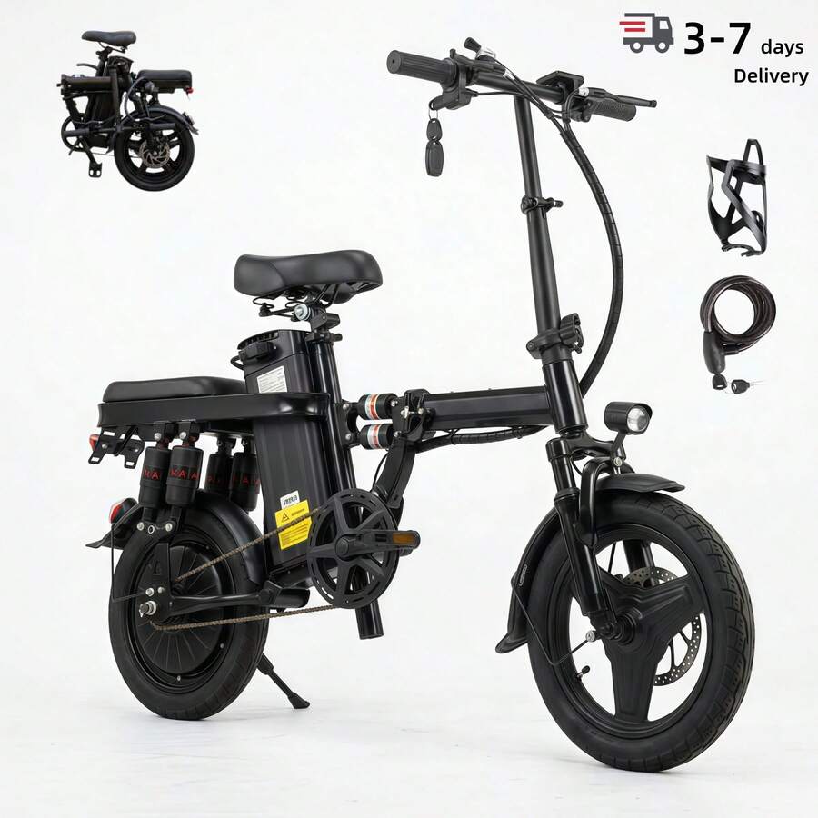 Dult Electric Bicycle, 500W Motor, 36V 15Ah Battery, 14-Inch Thick Tires, Top Speed Of 28 Miles Per Hour, Range Of 28 Miles, All-Terrain Electric Bicycle. - 加 - 查看 1