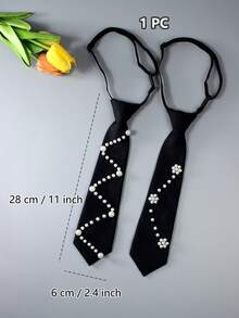 1 Peça Nova Gravata Pré-Amarrada de Luxo, Gravata Leve de Luxo Feminina, Acessório de Camisa de Uniforme, Fotografia de Nicho - Multicolorido - Visão 7