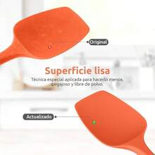 Esptula de Cuchara de Silicona Resistente al Calor: 11.4 inch Mezcla Agitar Cocinar Raspar Tazn Rascador Esparcidor Sin Costuras para Utensilios de Cocina Antiadherentes Naranja - Espátula Cuchara*1 + (6) Naranja - Ver 8