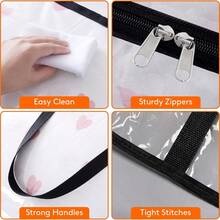 1/4 Blanket Storage Bag, 40L Extra Large Transparent Plastic Storage Bag, Used For Storing Clothes, Quilts, Bedding, Moving Supplies, With Zipper And Reinforced Handles - Multicolor - View 9