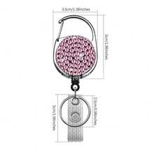 1pc Colorful Rhinestone Retractable ID Badge Reel, Adjustable Length, Hard Shell ID Card Holder Keychain Suitable For Metro Card, ID Card, Work Badge, Student ID, Exhibition Badge, Event Pass - Clay With Diamonds - View 38