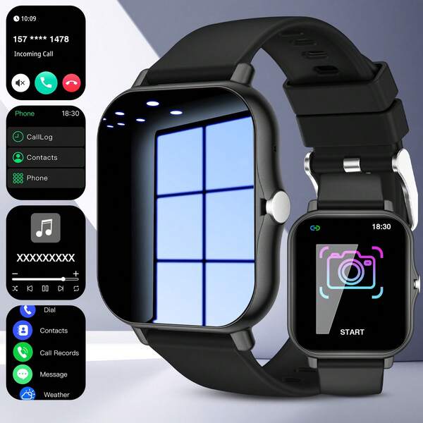 Reloj inteligente deportivo nuevo 2026, pantalla táctil completa de 1.83 pulgadas, con mensajes, reloj inteligente con llamadas, podómetro deportivo, compatible con teléfonos Android, pulsera inteligente de fitness, adecuado como regalo para mujeres, hombres y amigos, regalo de cumpleaños