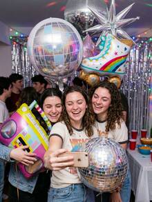 8 piezas de globos con forma de patines, globos de papel de aluminio de 22 pulgadas con estilo retro de los años 80/90, adecuados para decoraciones de fiestas, bodas, aniversarios y eventos con tema de hip hop - Como se muestra en la imagen - Ver 8