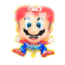 SUPER MARIO BROS. 1set/2pcs Super Plumber Bros Character Shaped Foil Balloon Set, Super Brother Mushroom And Star Helium Balloons, Themed Party Decoration Balloons For Celebrations And Gaming Events - View 4