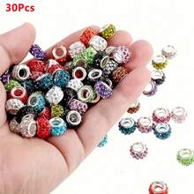 10/20/30/50pcs Assorted Colors Large Hole Glass Beads, Suitable For DIY Jewelry, Pen Decoration, Handcraft - Bead - View 8